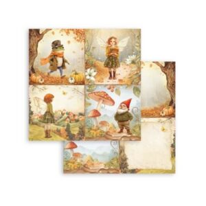 Plakboekpapier 30x30 Whispering Woods 4 Kaarten Stamperia