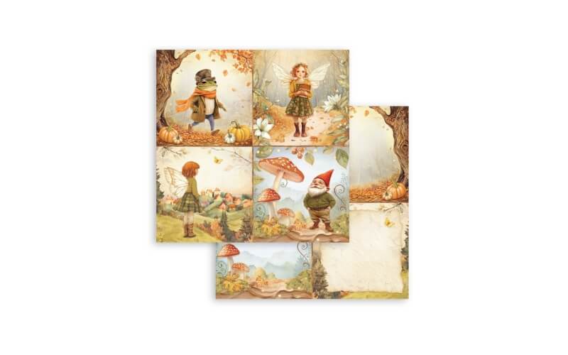 Plakboekpapier 30x30 Whispering Woods 4 Kaarten Stamperia