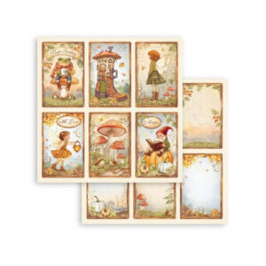 Plakboekpapier 30x30 Whispering Woods 6 Kaarten Stamperia