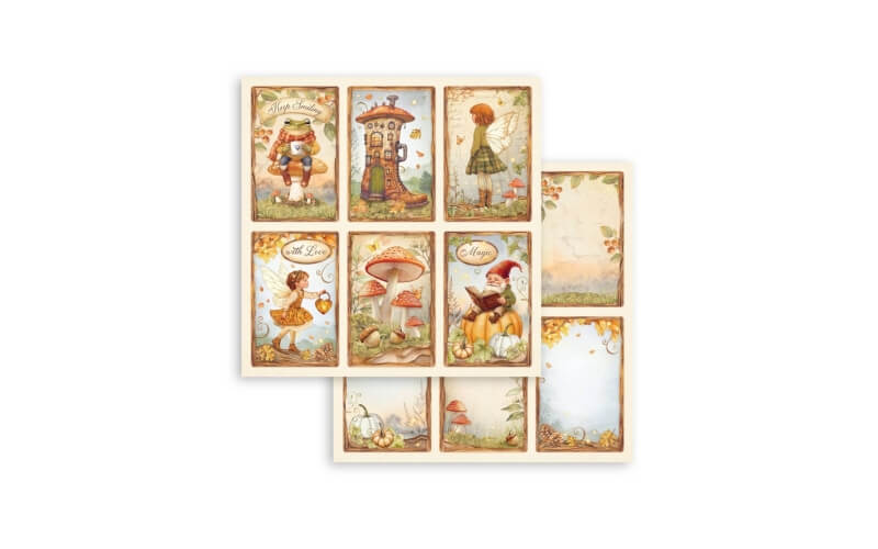 Plakboekpapier 30x30 Whispering Woods 6 Kaarten Stamperia