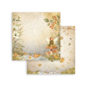 Plakboekpapier 30x30 Whispering Woods Elfje Stamperia