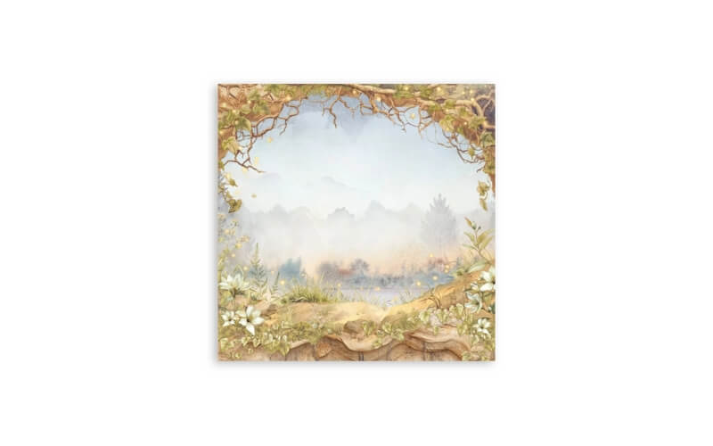 Plakboekpapier 30x30 Whispering Woods Enkelzijdig Stamperia