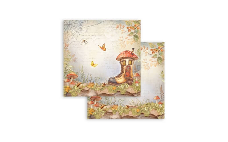 Plakboekpapier 30x30 Whispering Woods Laarshuis Stamperia