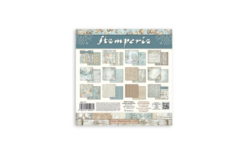 Plakboekpapier 30x30 White Christmas Achtergronden Stamperia