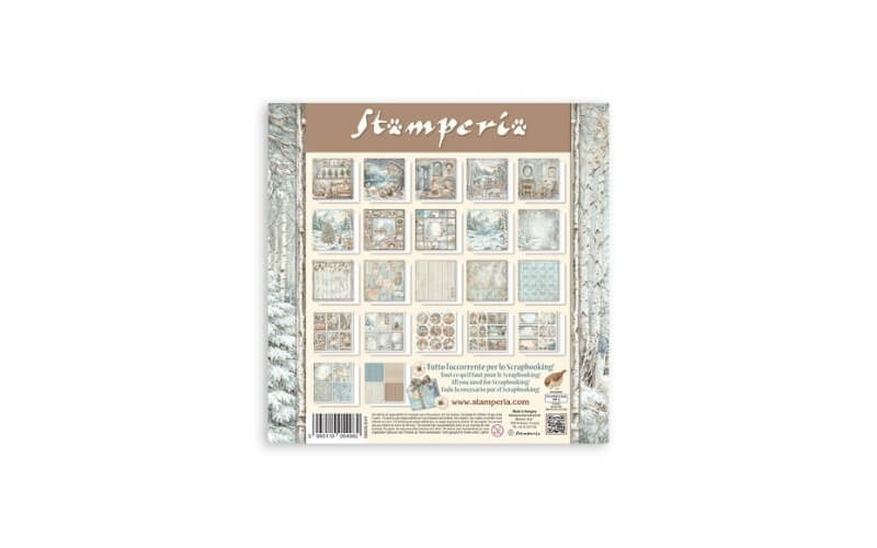 Plakboekpapier 30x30 White Christmas Enkelzijdig Stamperia