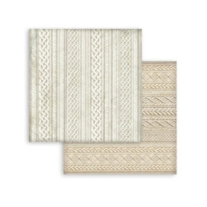 Plakboekpapier 30x30 White Christmas Knitted Patterns Stamperia