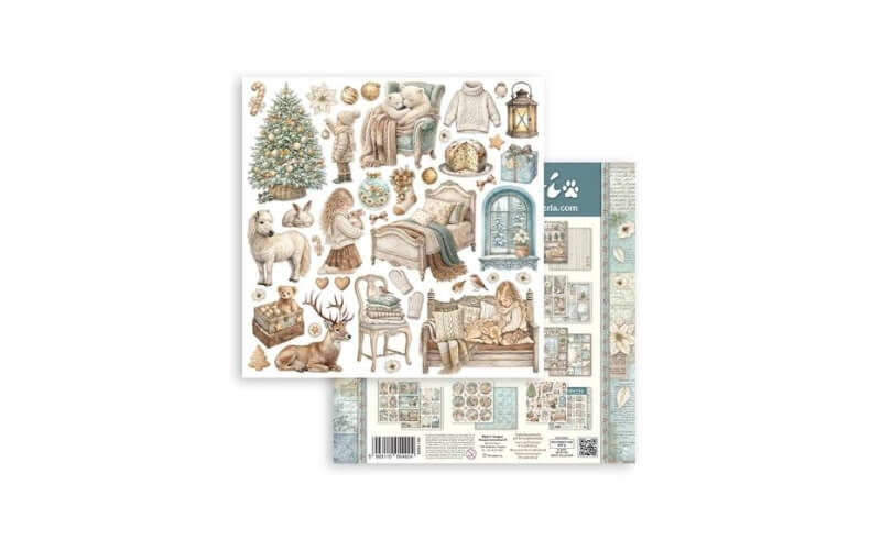 Plakboekpapier 30x30 White Christmas Stamperia