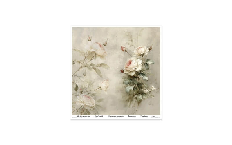 Plakboekpapier 30x30 Written in Flowers 1 Itd Collection