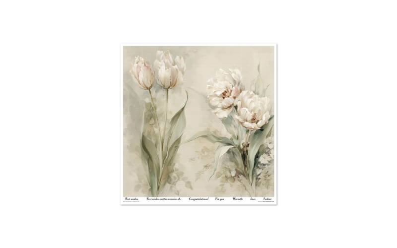 Plakboekpapier 30x30 Written in Flowers 1 Itd Collection