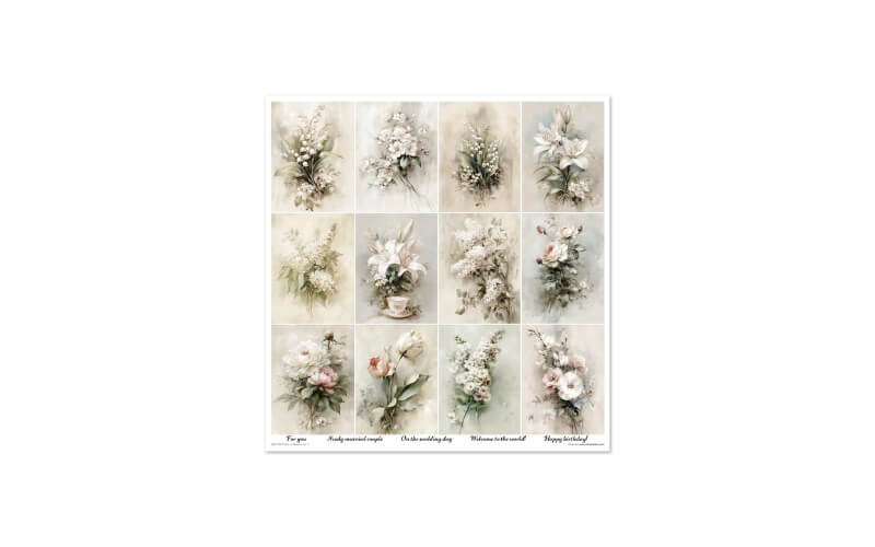 Plakboekpapier 30x30 Written in Flowers 1 Itd Collection