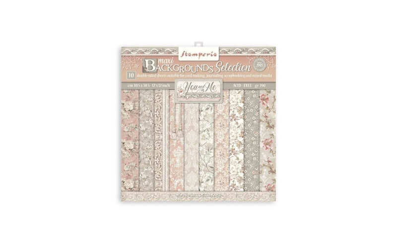 Plakboekpapier 30x30 You and Me Achtergronden Stamperia