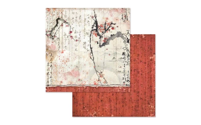 Plakboekpapier 30x30 Oriental Garden Stamperia