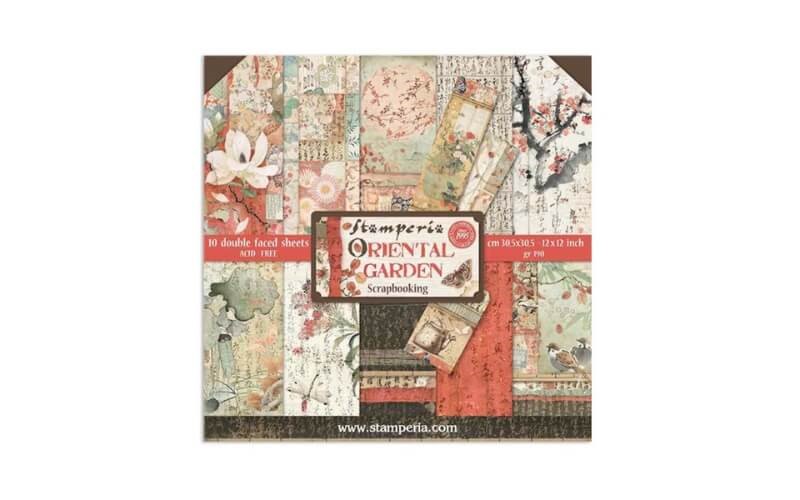 Plakboekpapier 30x30 Oriental Garden Stamperia