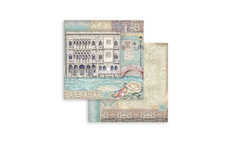Plakboekpapier 30×30 Venetië Paleis Museum Stamperia