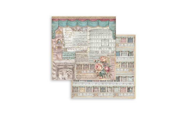 Plakboekpapier 30×30 Venetië Theater Stamperia
