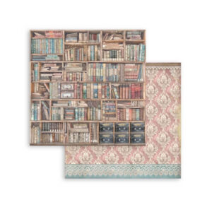 Plakboekpapier 30×30 Venetië Vintage Boeken Stamperia
