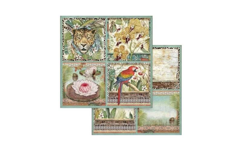 Plakboekpapier 20x20 Amazonia Stamperia