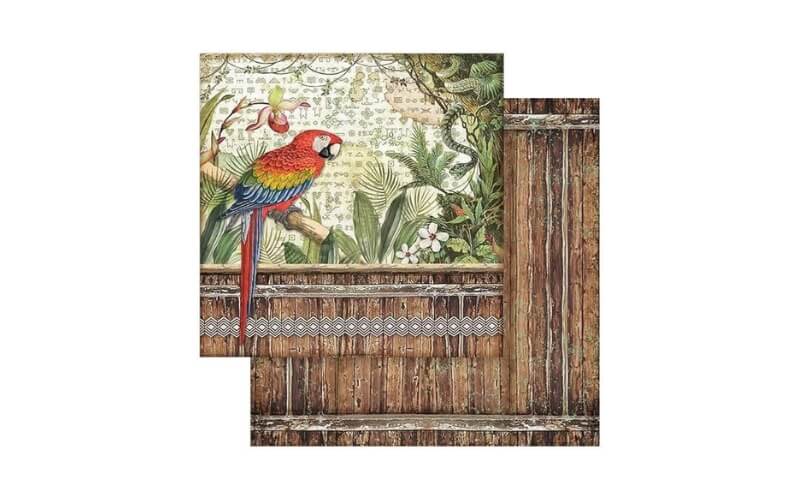 Plakboekpapier 20x20 Amazonia Stamperia