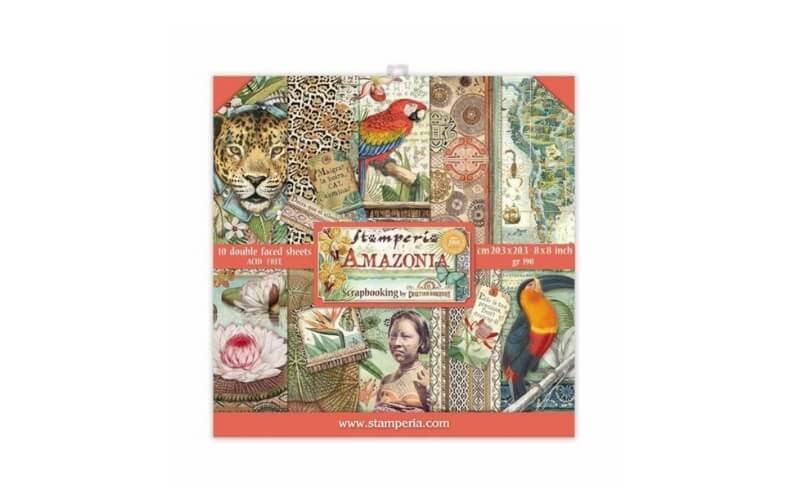 Plakboekpapier 20x20 Amazonia Stamperia