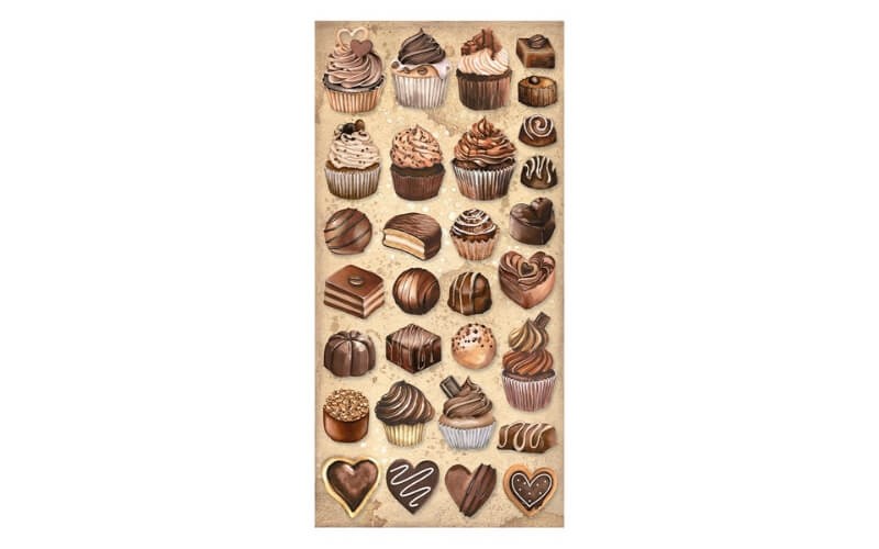 Plakboekpapier Koffie-Chocola 15x30cm Stamperia