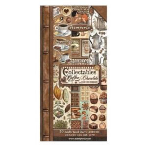 Plakboekpapier Koffie-Chocola 15x30cm Stamperia