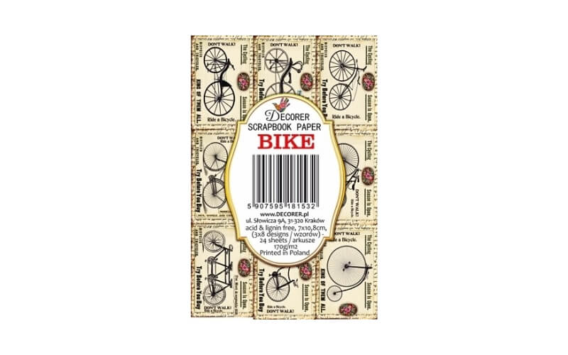 Plakboekpapier Mini Fiets Decorer