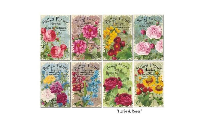 Plakboekpapier Mini Kruiden en Rozen Decorer