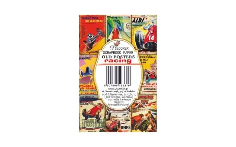Plakboekpapier Mini Old Poster Racing Decorer