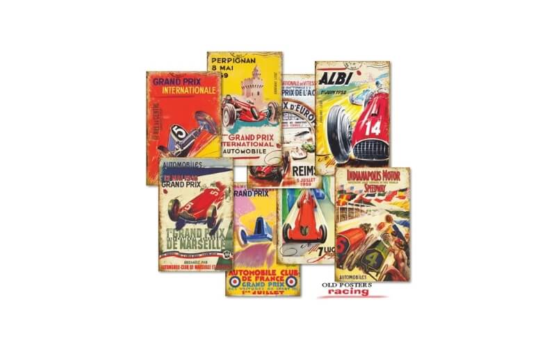 Plakboekpapier Mini Old Poster Racing Decorer