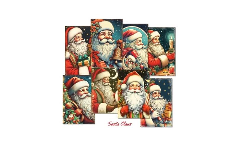 Plakboekpapier Mini Santa Claus Decorer