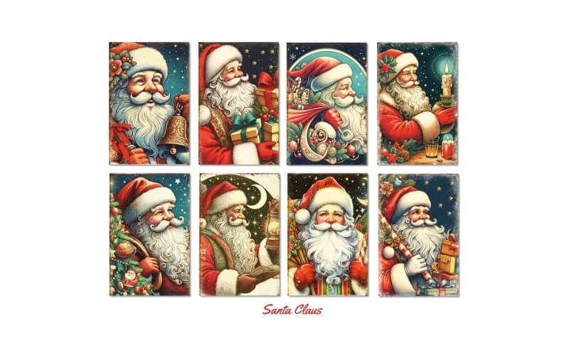 Plakboekpapier Mini Santa Claus Decorer