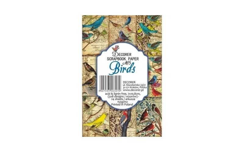 Plakboekpapier Mini Vogels Decorer