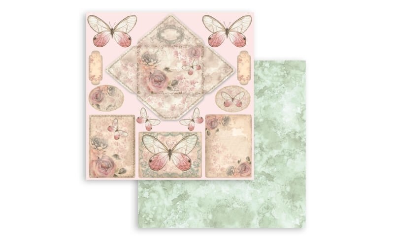 Plakboekpapier 30x30 Shabby Rozen Stamperia