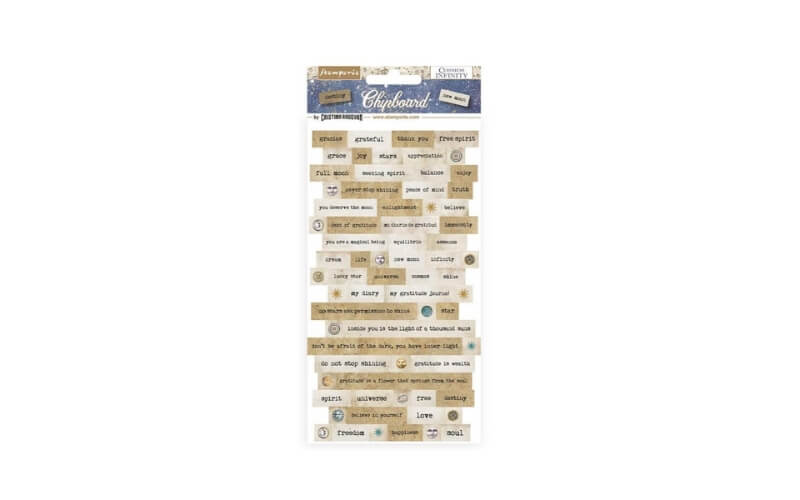 Quotes Chipboard Cosmos Infinity Stamperia