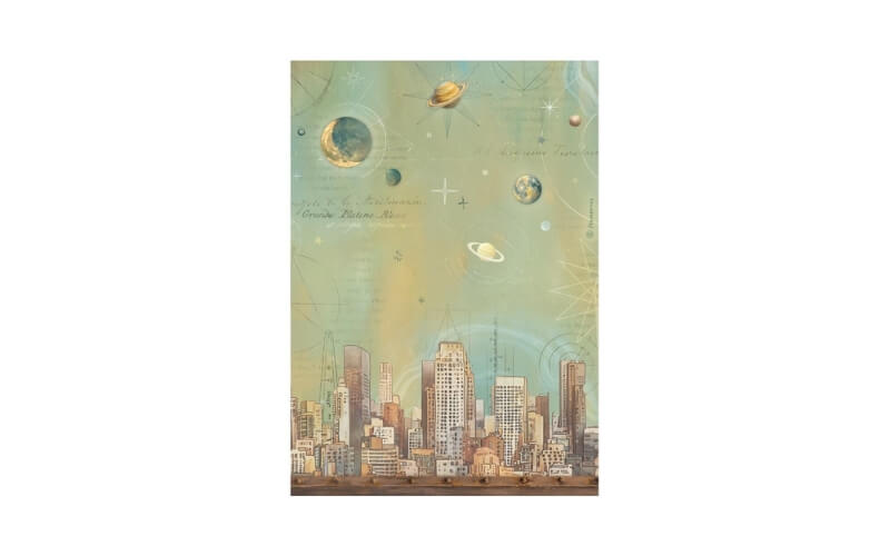 Rijstpapier A4 A New Beginning Skyline Stamperia