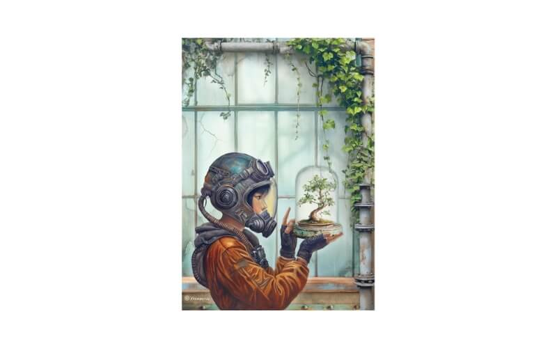 Rijstpapier A4 A New Beginning Terrarium Stamperia