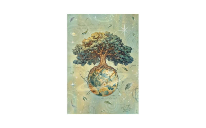 Rijstpapier A4 A New Beginning The World Tree Stamperia