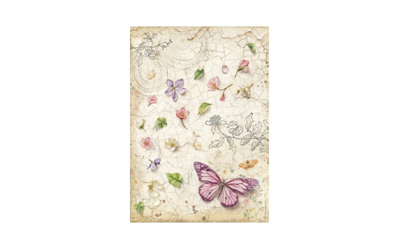 Rijstpapier A4 All Around Butterfly Stamperia