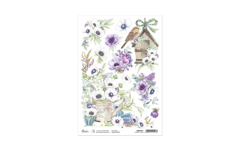 Rijstpapier A4 Anemone Garden Ciao Bella