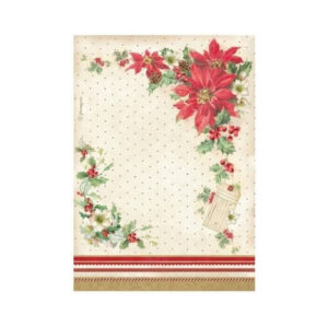 Rijstpapier A4 Classic Christmas Poinsettia Stamperia