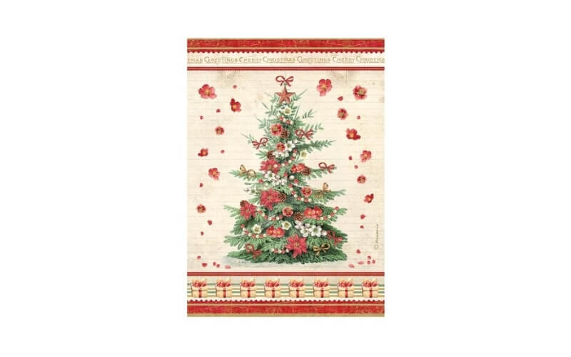 Rijstpapier A4 Classic Christmas Tree Stamperia