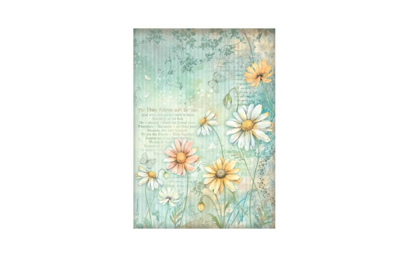 Rijstpapier A4 Daisy Art Daisies Stamperia