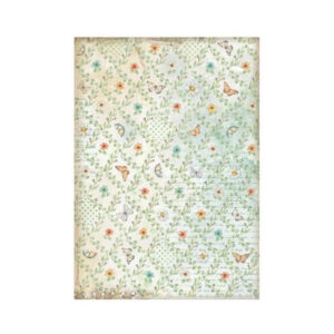 Rijstpapier A4 Daisy Art Flowers and Butterfly Stamperia