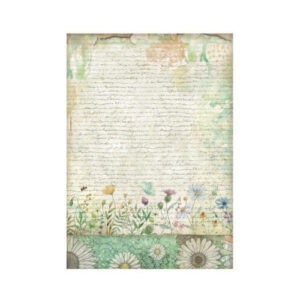 Rijstpapier A4 Daisy Art Letter with Flowers Stamperia