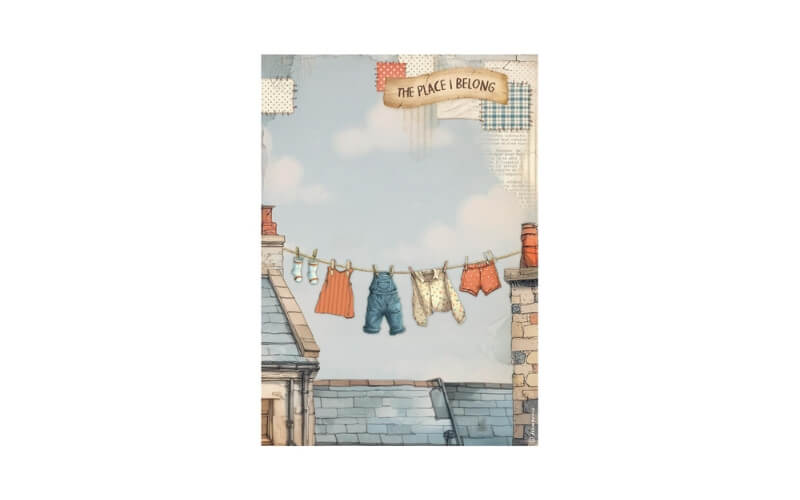 Rijstpapier A4 Family Fresh Laundry Stamperia