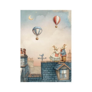Rijstpapier A4 Family Mice on the Roof Stamperia