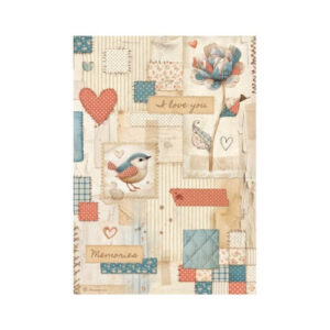 Rijstpapier A4 Family Patchwork Stamperia