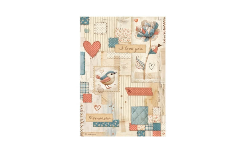 Rijstpapier A4 Family Patchwork Stamperia