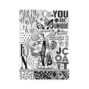 Rijstpapier A4 Furry Friends Cats Zwart Wit Stamperia