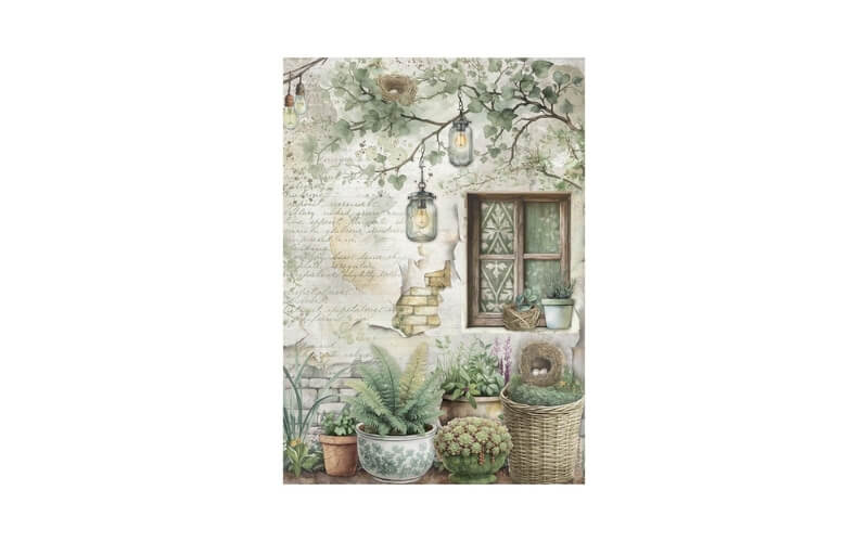 Rijstpapier A4 Herbarium Silvae Window Stamperia